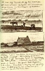 Plowman with Stooping Woman, and a Little Farmhouse with Piles of Peat